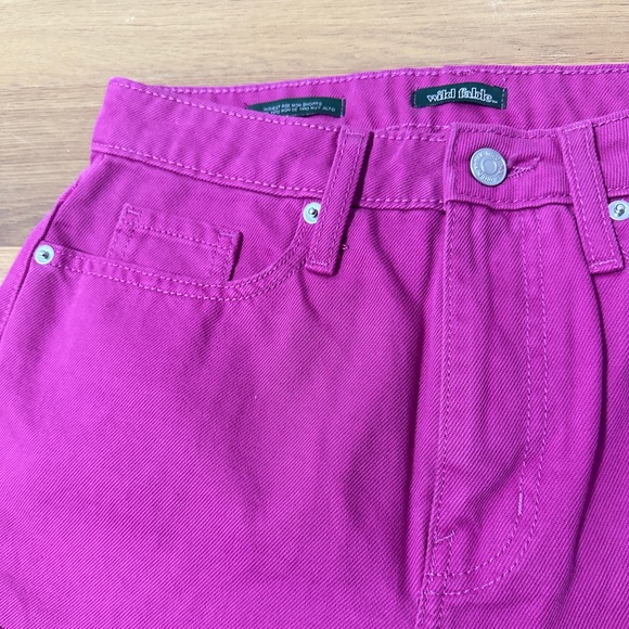 Wild Fable Magenta/Hot Pink Highest Rise Mom Denim Shorts NWT - Picture 10 of 11